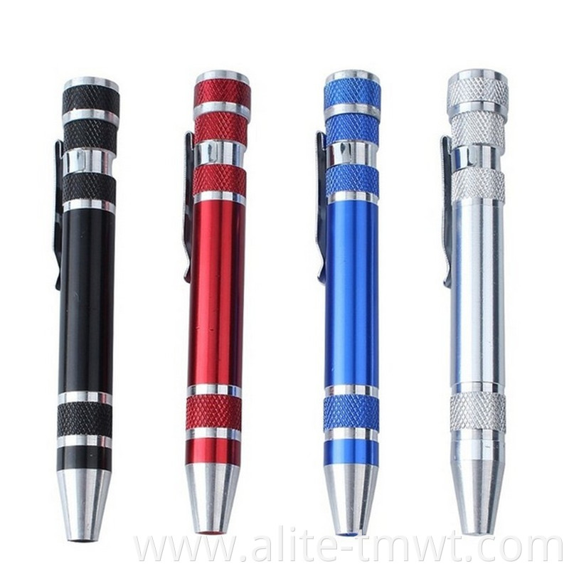 Promotional Gift Slotted Phillips Bit Set Pocket Portable Tool Precision Pen Screwdriver